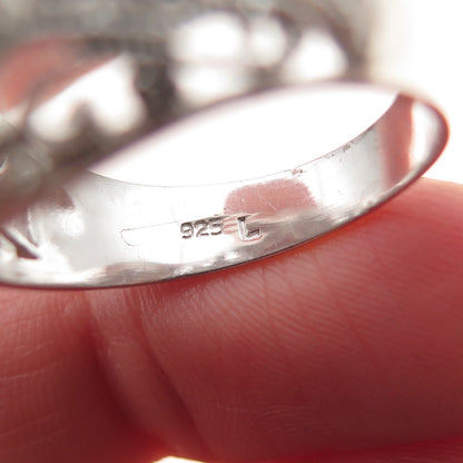925 Sterling Silver Round-Cut C Z Floral Scroll Ring Size 9
