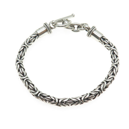 SUARTI BALI 925 Sterling Silver Vintage Byzantine Link Bracelet 6.75"