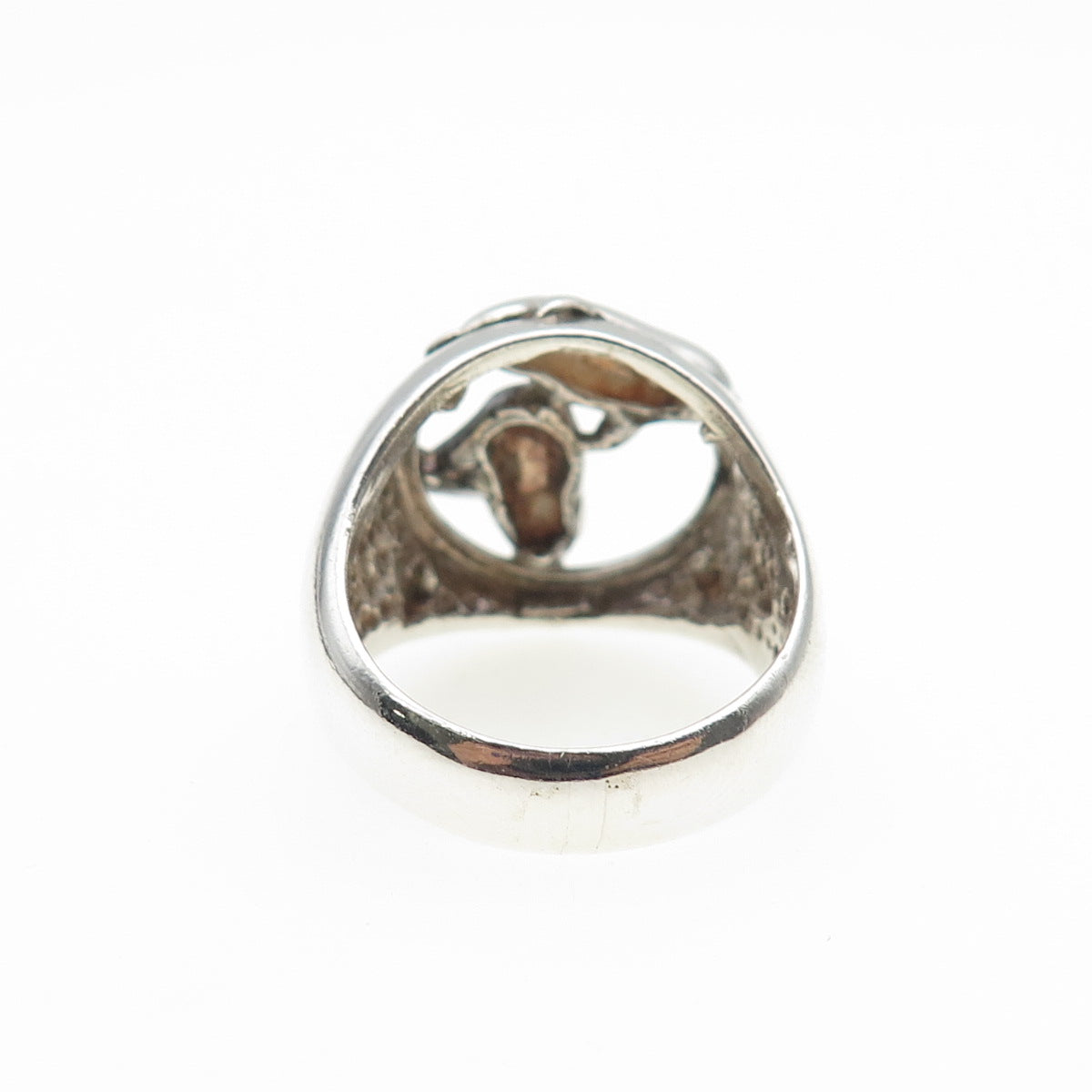925 Sterling Silver Vintage Modernist Dolphin Ring Size 6.75