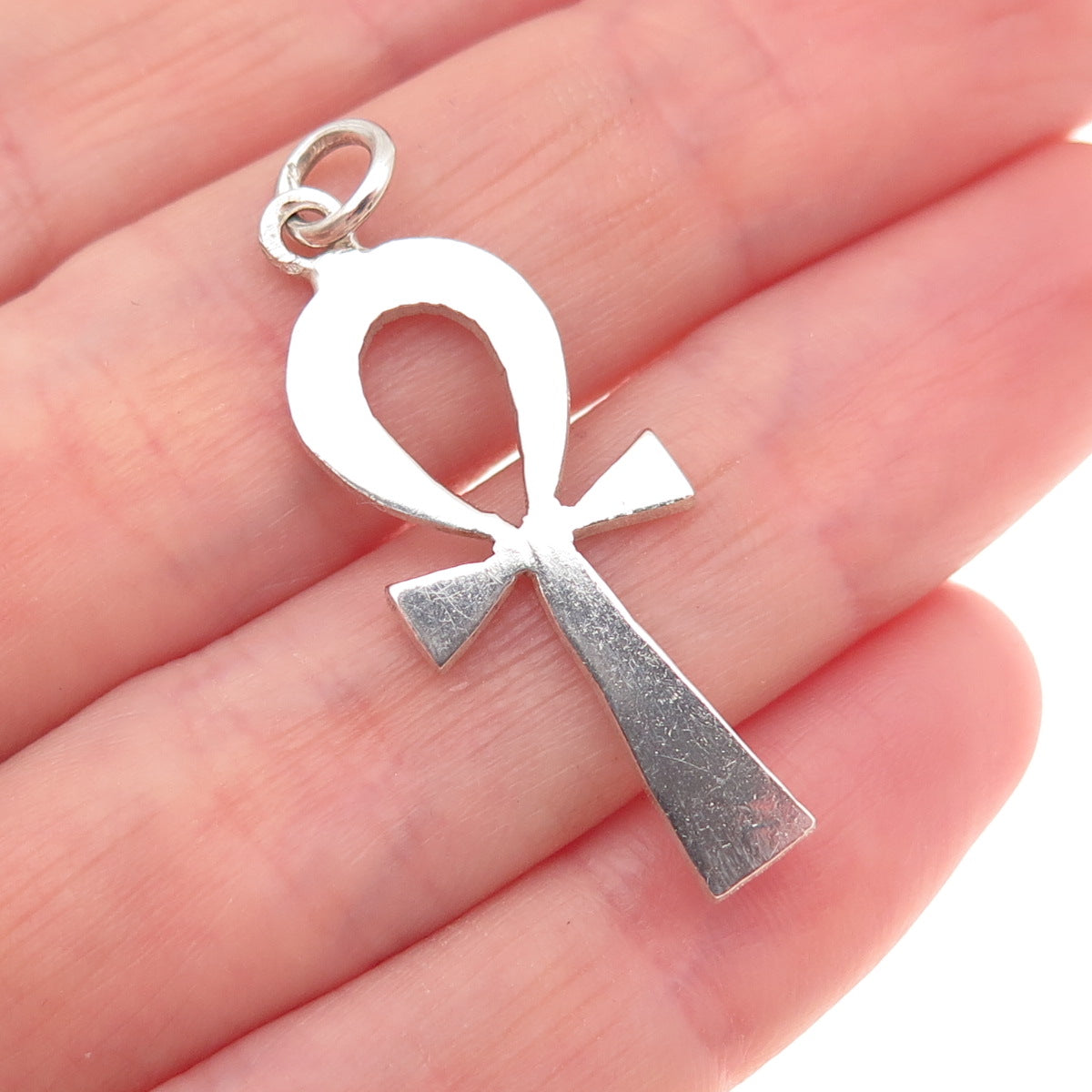 800 Silver Vintage Egyptian Ankh Charm Pendant