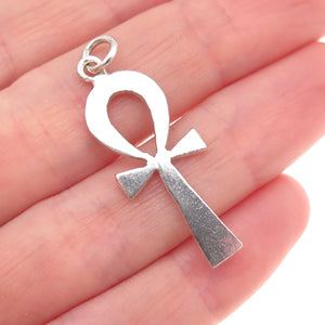 800 Silver Vintage Egyptian Ankh Charm Pendant