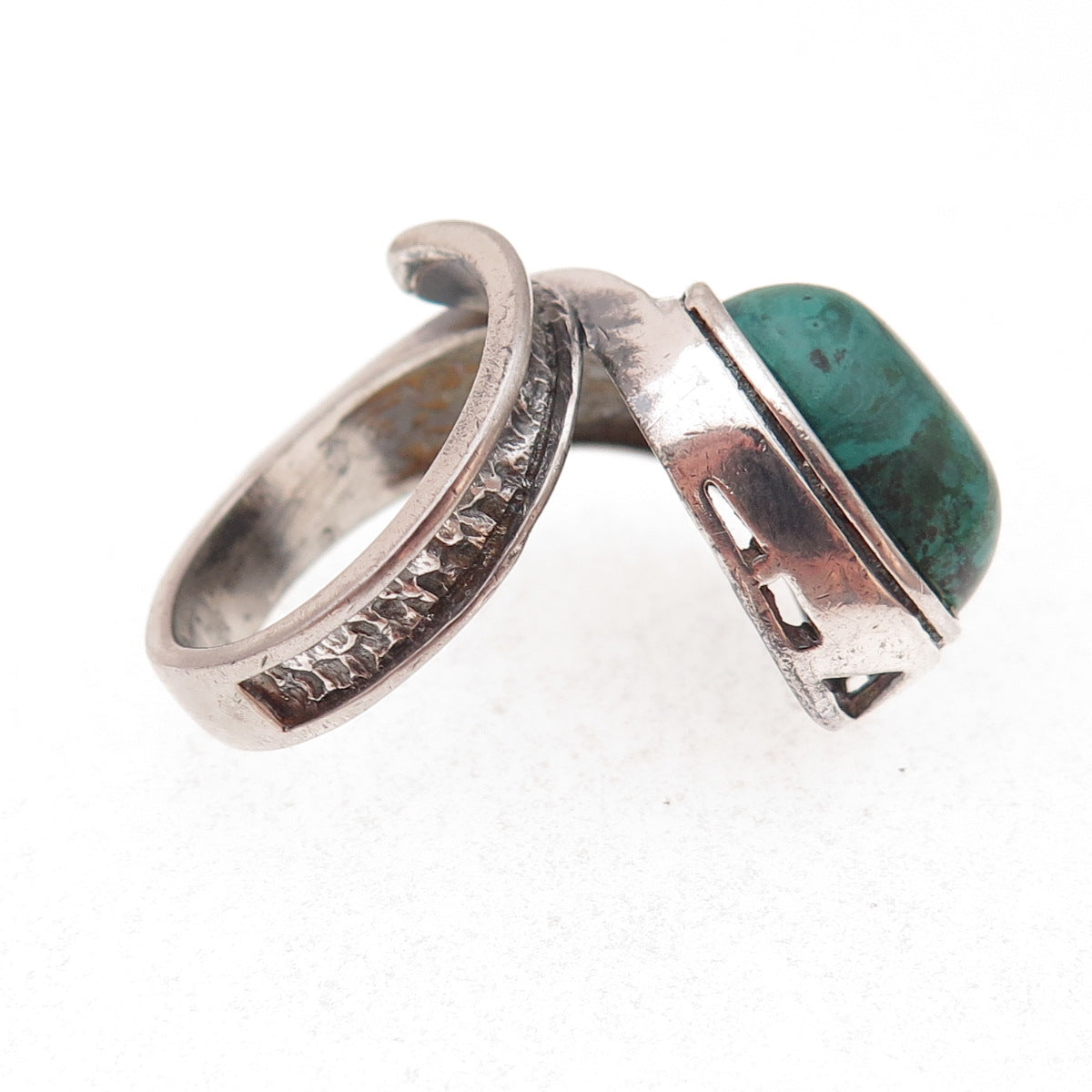 925 Sterling Silver Vintage Israel Real Eilat Modernist Adjustable Ring Size 5.5