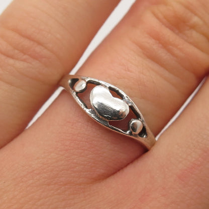 925 Sterling Silver Vintage Heart Ring Size 6.25