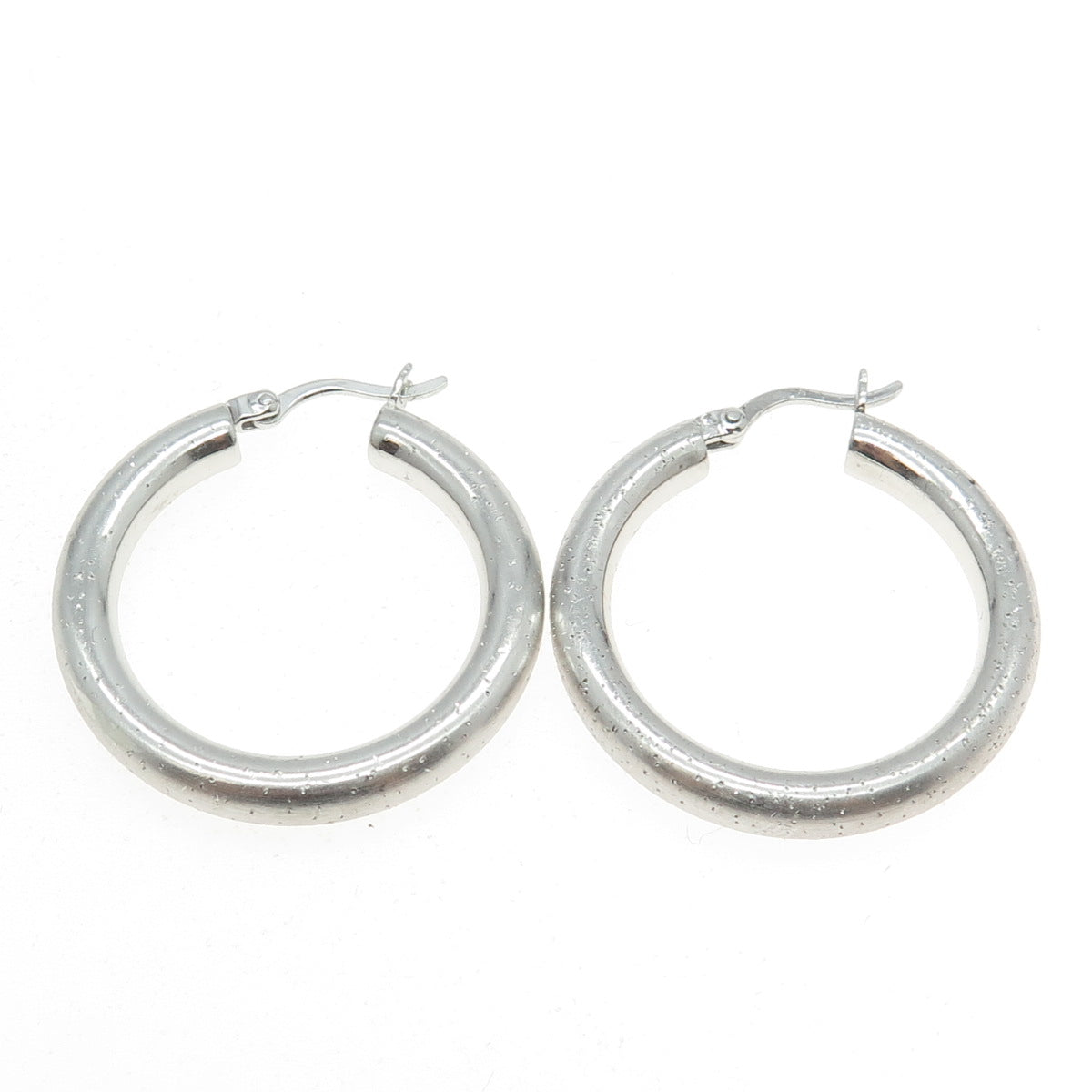 925 Sterling Silver Dotted Hoop Earrings