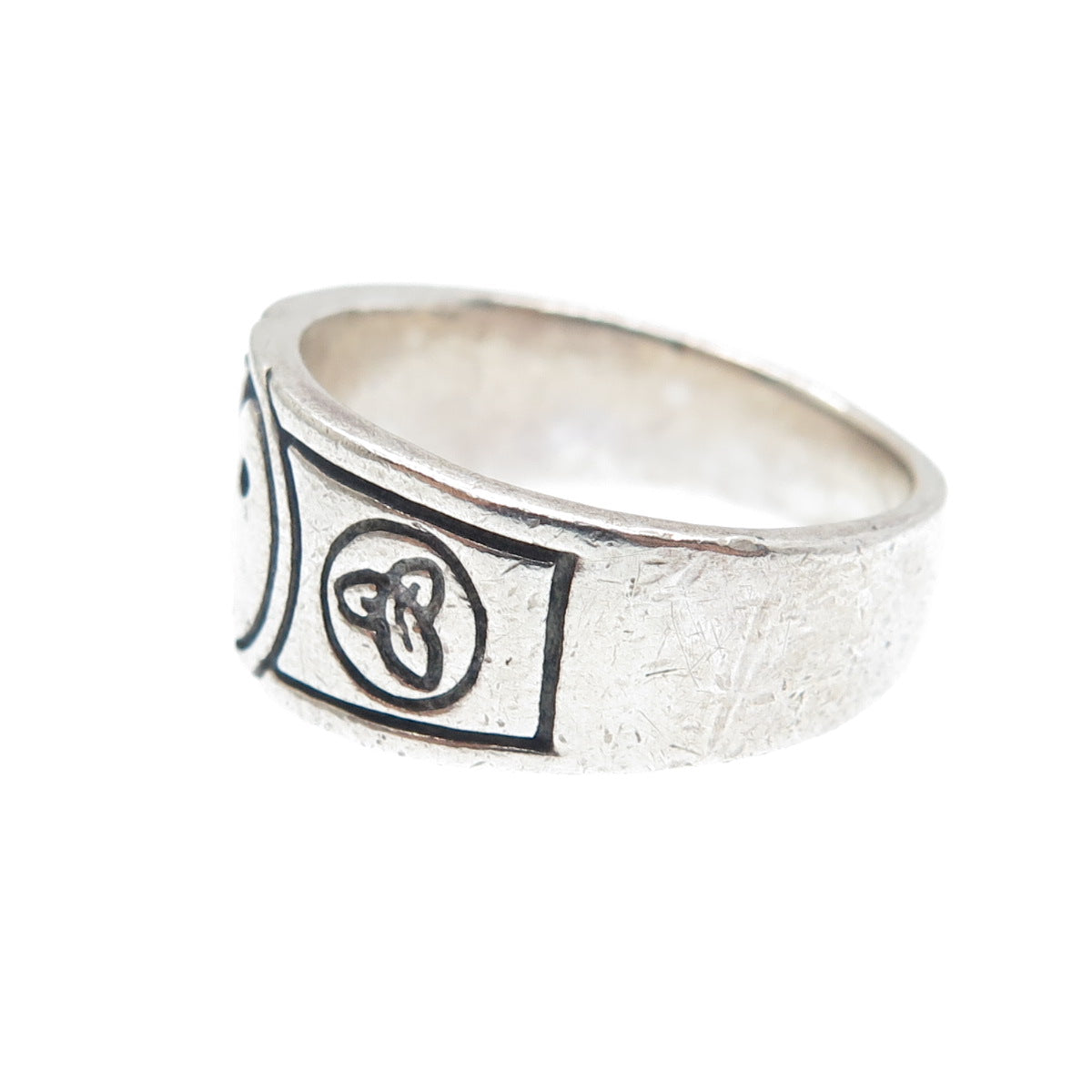 925 Sterling Silver Vintage Yin Yang Oxidized Ring Size 7.5