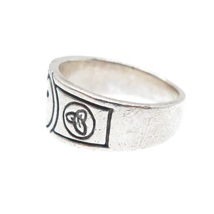925 Sterling Silver Vintage Yin Yang Oxidized Ring Size 7.5