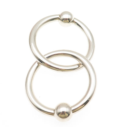 TIFFANY & CO. 925 Sterling Silver Vintage Interlocked Eternity Circle Pin Brooch
