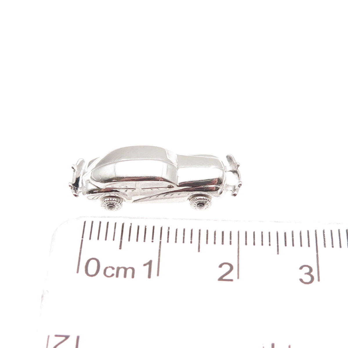 925 Sterling Silver Vintage Retro Car 3D Mini Charm Pendant