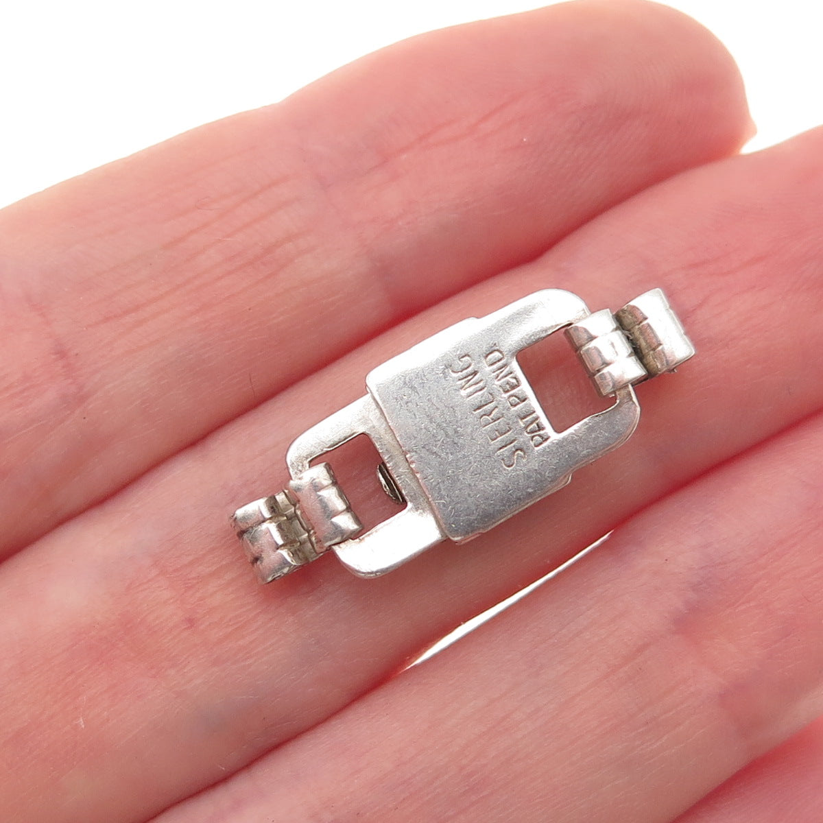 925 Sterling Silver Vintage Bracelet / Necklace Box Lock Clasp
