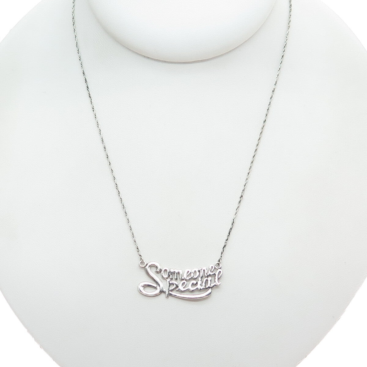 925 Sterling Silver Vintage "Someone Special" Twisted Rope Chain Necklace 18"