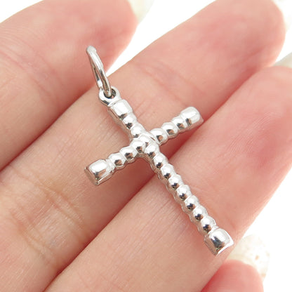 925 Sterling Silver Vintage Italy Twisted Cross Religious Pendant