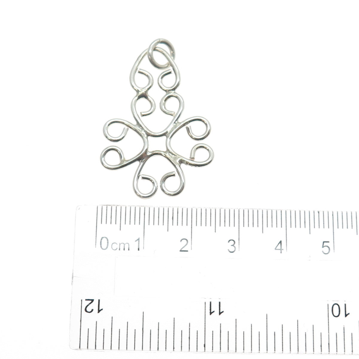 925 Sterling Silver Vintage Ornate Heart Cross Charm Pendant