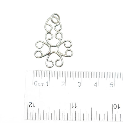 925 Sterling Silver Vintage Ornate Heart Cross Charm Pendant