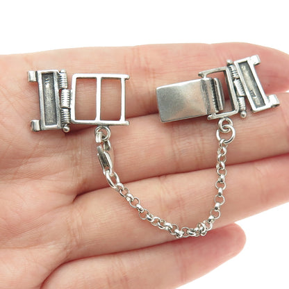 925 Sterling Silver Vintage Bracelet & Necklace Lock Clasp w/ Chain