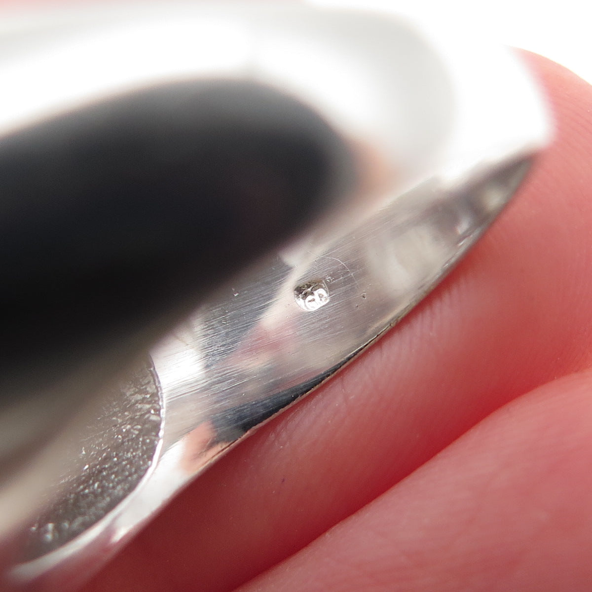 925 Sterling Silver Enamel Real Blue Topaz Modernist Ring Size 7