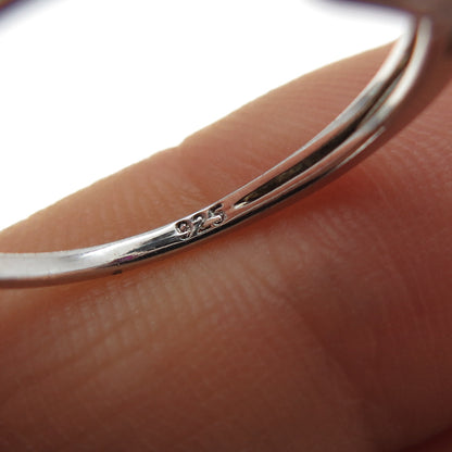 SAI 925 Sterling Silver Lab-Created Ruby & Real White Topaz Ring Size 6.75