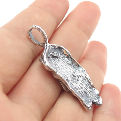 925 Sterling Silver Vintage Jesus Religious Oxidized Charm Pendant