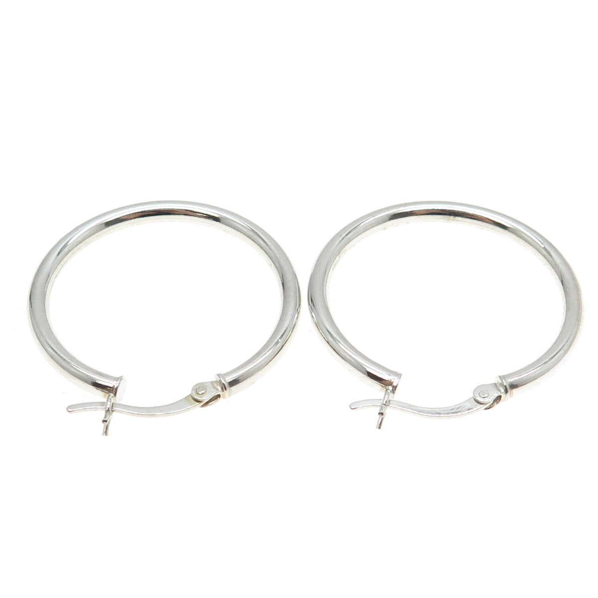 925 Sterling Silver Tube Hoop Earrings