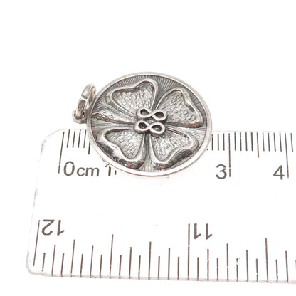 Ilias Lalaounis 925 Sterling Vintage 1988 Greece Clover Good Luck Charm Pendant