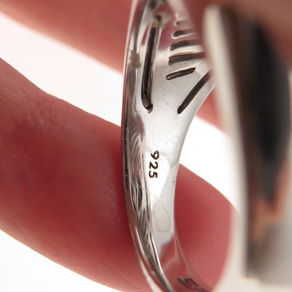 Effy 925 Sterling Silver Real Black Onyx Anchor Ring Size 10.25