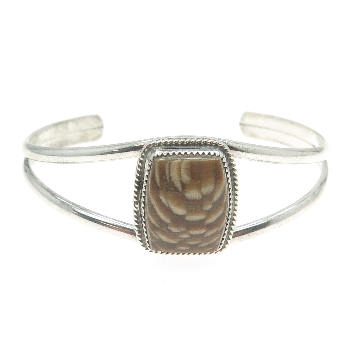 925 Sterling Silver Vintage Southwestern Navajo Crazy Lace Agate Gem Bracelet 7"