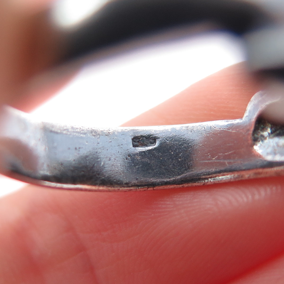925 Sterling Silver Vintage Modernist Twisted Oxidized Ring Size 9