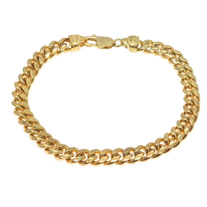 LUX 925 Sterling Silver Gold Plated Cuban Link Bracelet 8.5"