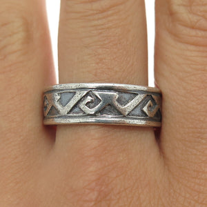 SHUBE 925 Sterling Silver Vintage Spiral Band Oxidized Ring Size 12.25
