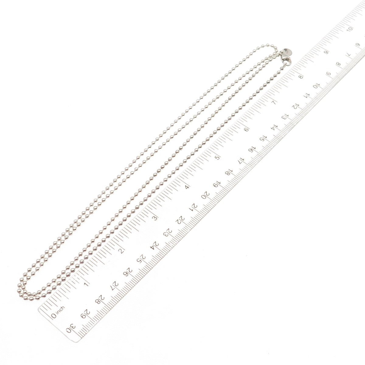 TIFFANY & CO. 925 Sterling Silver Vintage Ball Beaded Chain Necklace 32"