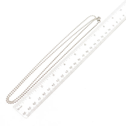 TIFFANY & CO. 925 Sterling Silver Vintage Ball Beaded Chain Necklace 32"