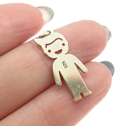 925 Sterling Silver Vintage "Matthew" Personalized Happy Boy Pendant