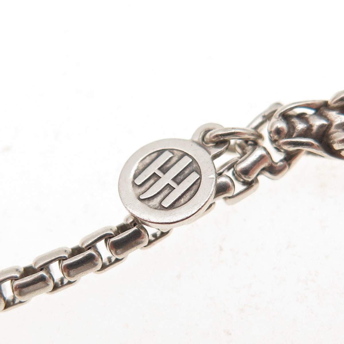 John Hardy Sterling Silver Vintage Round Box Chain Necklace 22" (broken lock)