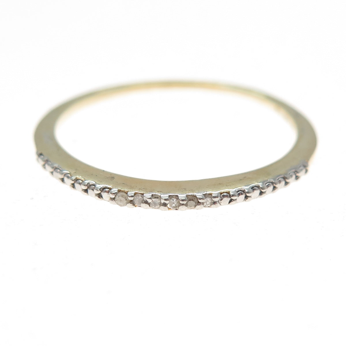 DBJ DEE BERKLE 925 Sterling Gold Plated Real Diamond Stackable Ring Size 10.25