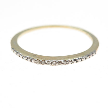 DBJ DEE BERKLE 925 Sterling Gold Plated Real Diamond Stackable Ring Size 10.25