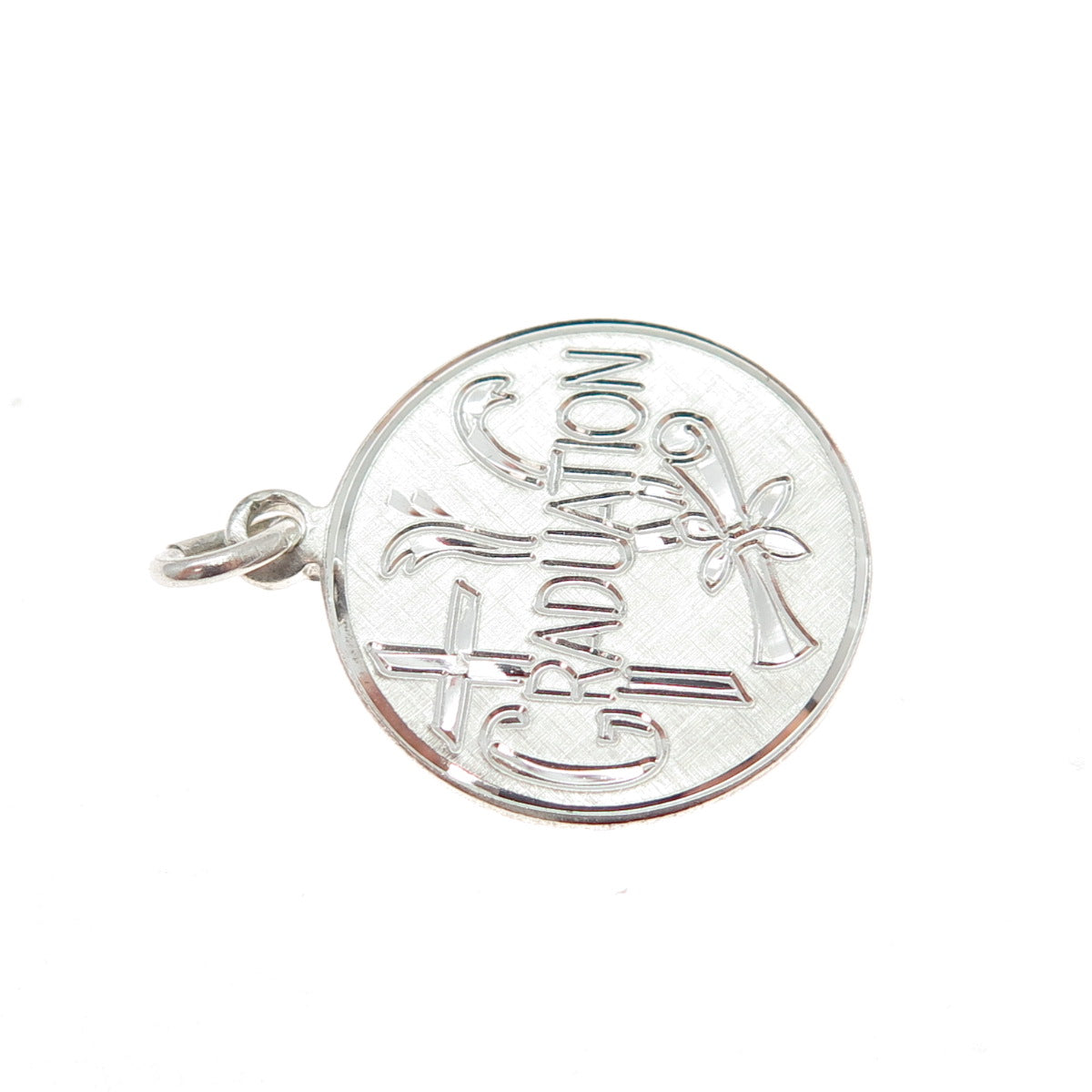 CREED 925 Sterling Silver Vintage Engraved Graduation Minimalist Charm Pendant