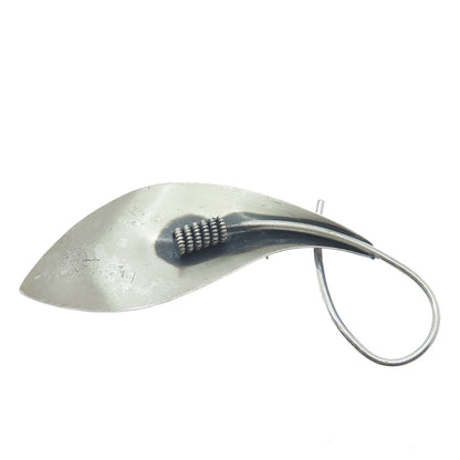 BEAU 925 Sterling Silver Vintage Calla Lily Flower Modernist Oxidized Pin Brooch
