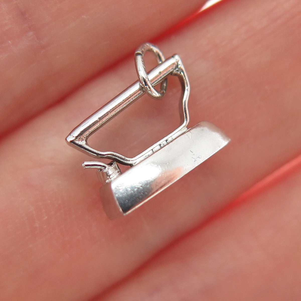 925 Sterling Silver Antique Retro Iron Oxidized Minimalist 3D Charm Pendant