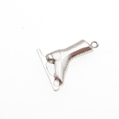 925 Sterling Silver Vintage Ice Skating Shoe Mini Charm Pendant
