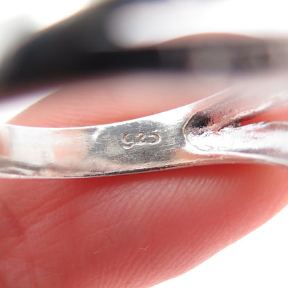 925 Sterling Silver Vintage Round-Cut C Z Geometric Ring Size 9.25