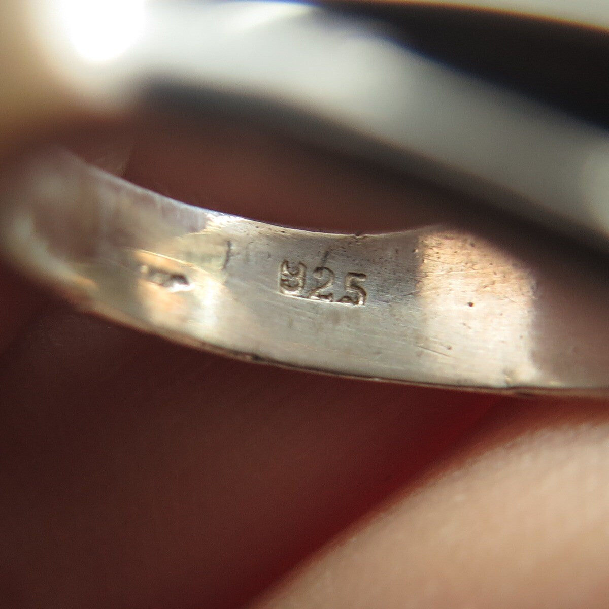 925 Sterling Silver Vintage Textured Modernist Ring Size 6