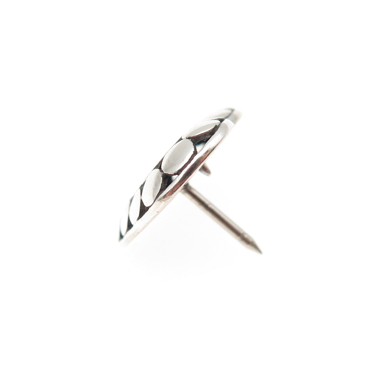 John Hardy 925 Sterling Silver Vintage Heart Dotted Tie Tack / Lapel Pin