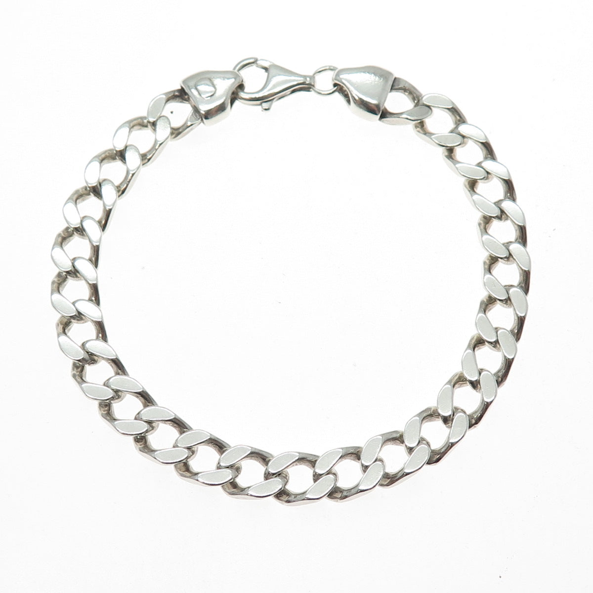 925 Sterling Silver Vintage Curb Link Bracelet 8.5"