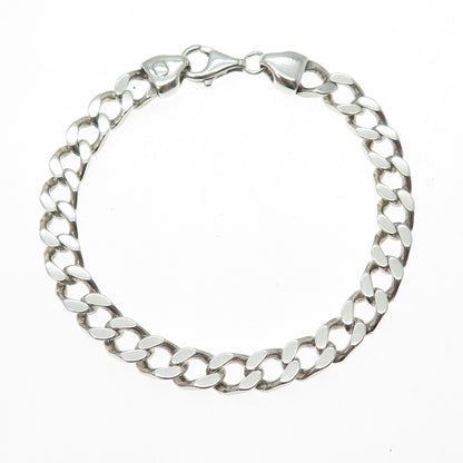 925 Sterling Silver Vintage Curb Link Bracelet 8.5"