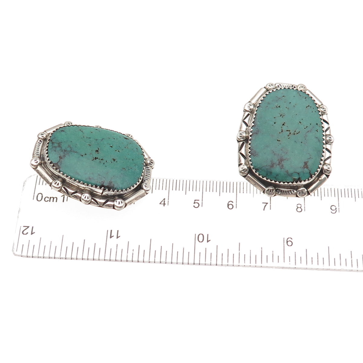 Patricia Platero Navajo Old Pawn 925 Sterling Vintage Turquoise Tribal Earrings