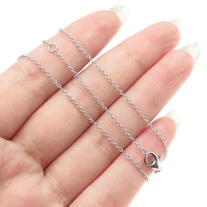 925 Sterling Silver Round-Cut C Z Floral Cable Chain Necklace 18-20"