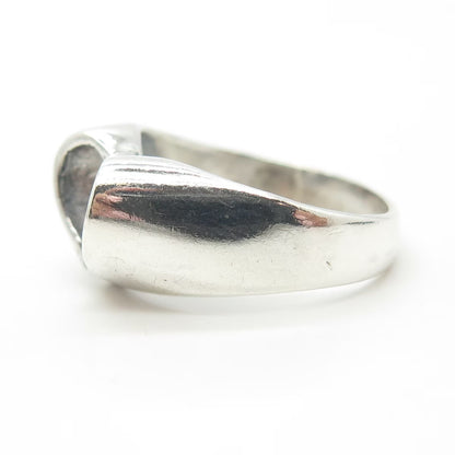 925 Sterling Silver Vintage Israel Open Heart Ring Size 6.75