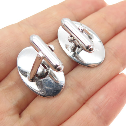 ANSON 925 Sterling Silver Antique Art Deco Real Black Sapphire Cufflinks