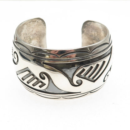 Kelvis Josh Navajo Old Pawn Sterling Silver Vintage Adjustable Bracelet 6.75"