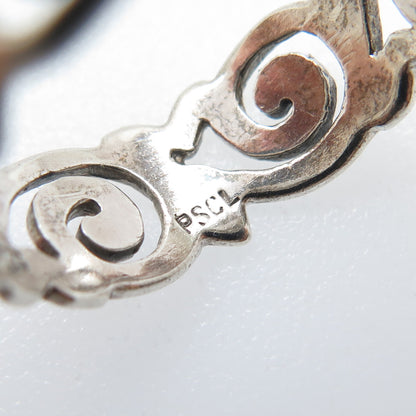 PETER STONE 925 Sterling Silver Vintage Spiral Oxidized Band Ring Size 8.75