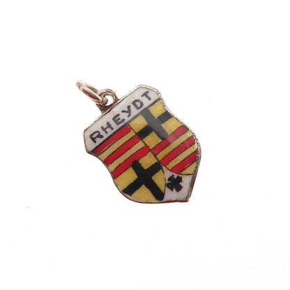 Antiko 800 Silver Vintage Enamel Rheydt Mini Charm Pendant